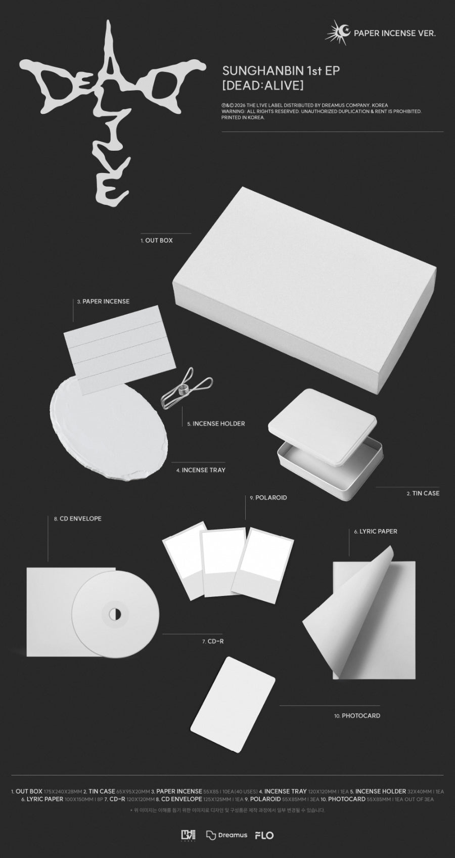 SUNGHANBIN - DEAD:ALIVE [Paper Incense Ver.]
